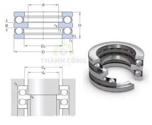 Vòng bi bạc đạn chà 52411 45x120x87 SKF Koyo NTN KG Nachi NSK
