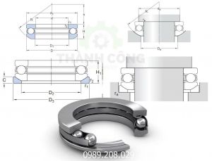 Vòng bi bạc đạn chà 53228 140x200x48.6 SKF Koyo NTN KG Nachi NSK