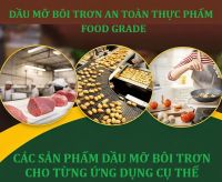 Các danh mục sản phẩm dầu mỡ Food Grade cho tất cả các ứng dụng ngành thực phẩm